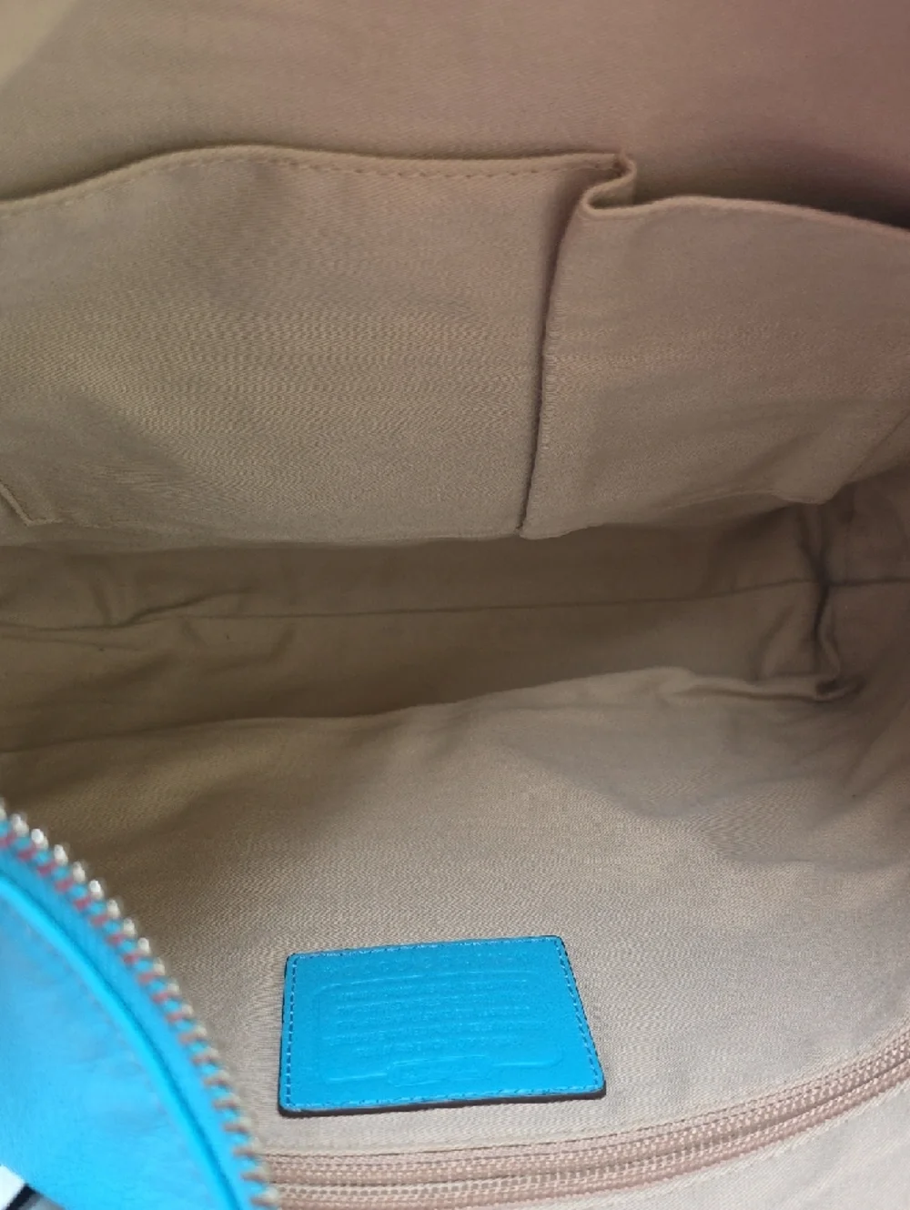 Coach Turquoise Shoulder Bag with Pearl & Chain Details - Picture 11 of 16